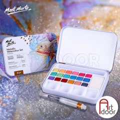 Bộ màu Nước Nhũ MONT MARTE Cake set 21 món (hộp thiếc)