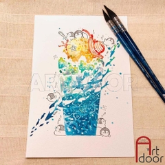 Pocket màu Nước HOLBEIN Artist 8/ 12/ 24 màu dạng pan chiết 0.5~1ml (hộp nhựa)
