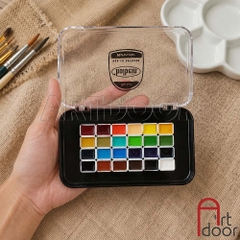 Pocket màu Nước HOLBEIN Artist 12/ 24 màu dạng pan chiết 0.5~1ml (hộp nhựa)