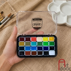 Pocket màu Nước HOLBEIN Artist 12/ 24 màu dạng pan chiết 0.5~1ml (hộp nhựa)