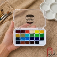 Pocket màu Nước HOLBEIN Artist 12/ 24 màu dạng pan chiết 0.5~1ml (hộp nhựa)