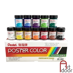 Bộ màu vẽ Poster PENTEL Postercolor Hũ 12~30ml (hộp giấy)