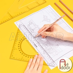 Thước vẽ kỹ thuật DELI Eke lớn (bộ 2 chiếc)