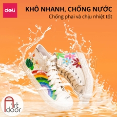 Bộ bút Acrylic DELI Marker kháng nước, bền màu (túi vải) - [xả kho]