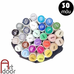 Bộ bút Marker MARCO Raffine hai đầu (túi vải) - 30 màu - [xả kho]