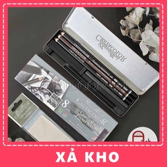 Bộ dụng cụ vẽ chì CRETACOLOR Charcoal than Thô (hộp thiếc) - 8 món (46008) - [xả kho]