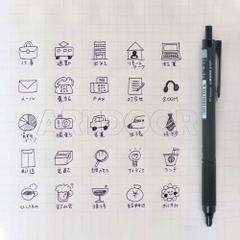 Bút bi mực Đen TOMBOW Lite dễ thương dòng Mono Graph