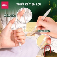 Bút chì kim bấm DELI Thân Trắng (đầu 05/ 07) có đệm cầm êm tay