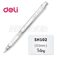 Bút chì kim bấm DELI Thân Trắng (đầu 05/ 07) có đệm cầm êm tay