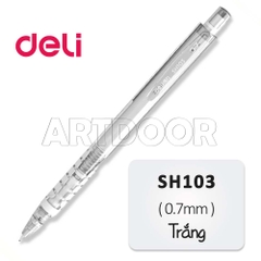 Bút chì kim bấm DELI Thân Trắng (đầu 05/ 07) có đệm cầm êm tay