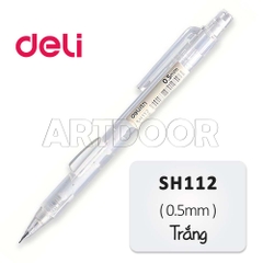 Bút chì kim bấm DELI Thân Trắng (đầu 05/ 07) có đệm cầm êm tay