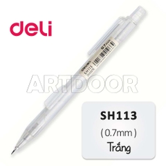 Bút chì kim bấm DELI Thân Trắng (đầu 05/ 07) có đệm cầm êm tay