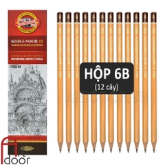 Hộp 12 cây bút chì phác thảo KOH I NOOR vẽ người, đầu tượng, tĩnh vật, luyện thi hình họa
