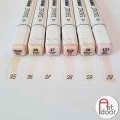 Bộ bút Marker TOUCHLIIT 6 Màu Da (hộp nhựa) vẽ da người, truyện tranh, manga, minh họa