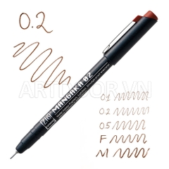 Bút line kháng nước Nâu KURETAKE Zig (cây lẻ) - [xả kho]