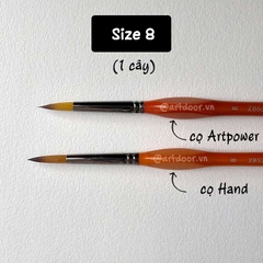 Cọ vẽ đầu tròn HAND (ZBS2), ARTPOWER (ZBS2) học vẽ trang trí màu nước, pentel poster, gouache