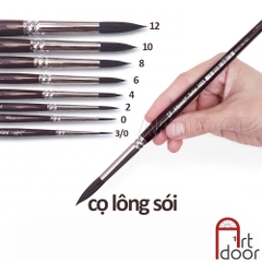 Cọ vẽ đầu Tròn màu nước ARTPOWER lông Sói (A688)