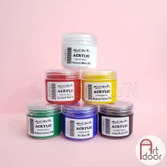 Combo màu vẽ Acrylic MONT MARTE Hũ (chiết 30ml) custom áo, vải, gỗ, kính, tô tượng, đất sét, số hóa