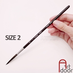 Cọ vẽ màu nước đầu Tròn SUNWAY Basic (B207) lông Sóc, thân Đen