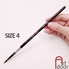 Cọ vẽ màu nước đầu Tròn SUNWAY Basic (B207) lông Sóc, thân Đen