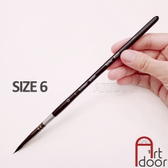 Cọ vẽ màu nước đầu Tròn SUNWAY Basic (B207) lông Sóc, thân Đen