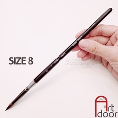 Cọ vẽ màu nước đầu Tròn SUNWAY Basic (B207) lông Sóc, thân Đen