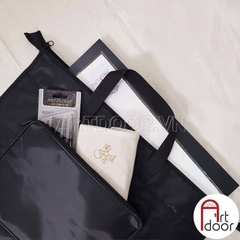 Túi cặp đựng giấy vẽ A3/ A2 vải đen hai ngăn