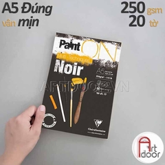 Sổ vẽ màu CLAIREFONTAINE Paint On Pad Đen/ Xám/ Kem dạng sổ xé dày 250gsm (vân mịn)