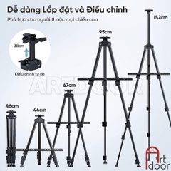 Giá vẽ vừa chân sắt sơn tĩnh điện có giá đỡ kèm túi (ET0301A)