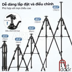 Giá vẽ vừa chân sắt sơn tĩnh điện có tay quay kèm túi (ET0301)