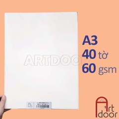 Giấy binh bài BÃI BẰNG A3 vẽ hình họa (Rất Mỏng 60gsm) vẽ nháp sau đó scan lại - A3 (40 tờ)