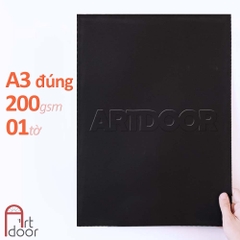 Giấy vẽ màu CANSON khổ lớn A4/ A3/ A2 giấy Đen dày 200gsm (trơn) - [HỎA TỐC HCM]