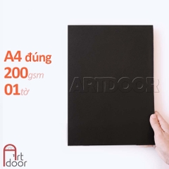 Giấy vẽ màu CANSON khổ lớn A4/ A3/ A2 giấy Đen dày 200gsm (trơn) - [HỎA TỐC HCM]