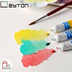 Giấy vẽ màu nước LEYTON 100% Cotton dày 300gsm (vân nổi Cold) - A4 Lỡ (10 tờ) - [xả kho]