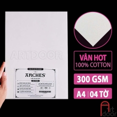 Giấy vẽ màu nước ARCHES Artist dày 300gsm dòng hoạ sĩ khổ Đúng (vân mịn/ nổi)