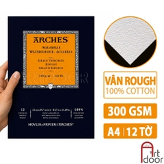 Giấy vẽ màu nước ARCHES Artist dày 300gsm dòng hoạ sĩ khổ Đúng (vân mịn/ nổi)