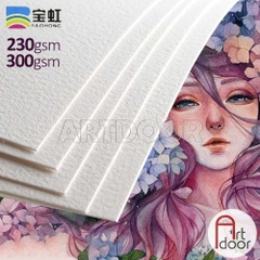 Giấy vẽ màu nước BAOHONG bột gỗ khổ Đúng dày 230~300gsm (vân nổi Rough)