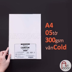 Giấy vẽ màu nước CANSON Pháp Montval nhập khẩu dày 300gsm khổ Đúng (vân mịn/ nổi)