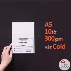 Giấy vẽ màu nước CANSON Pháp Montval nhập khẩu dày 300gsm khổ Đúng (vân mịn/ nổi)