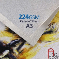 Giấy vẽ màu nước CANSON Pháp A3 dày 224~300gsm (vân mịn/ nổi) - [HỎA TỐC HCM]