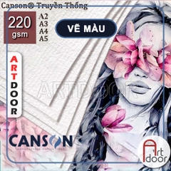 Giấy CANSON Dày (220gsm) vẽ màu nước, gouache, pentel poster, luyện thi trang trí màu