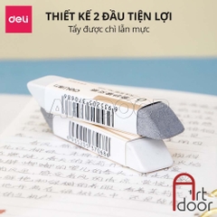 Gôm tẩy 2 đầu DELI tẩy siêu sạch cả chì và mực