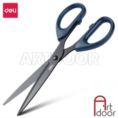 Kéo cắt DELI lưỡi đen chống rỉ cỡ lớn (210mm) cắt giấy, làm đồ thủ công