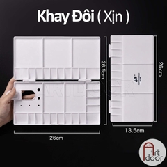 Khay pha màu (Nhiều Ngăn) học vẽ màu nước, poster, gouache, luyện thi trang trí màu