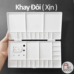 Khay Bảng pha màu (nhiều Ngăn) học vẽ trang trí màu nước, pentel poster, gouache