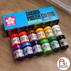 Bộ màu vẽ Poster SAKURA Postercolor Hũ 30ml (hộp giấy)