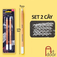 Bút chì than Trắng CHARCOAL White nhiều loại (cây lẻ)