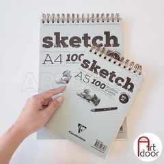 Sổ vẽ chì CLAIREFONTAINE Sketch giấy Ngà mỏng 90gsm (vân mịn)