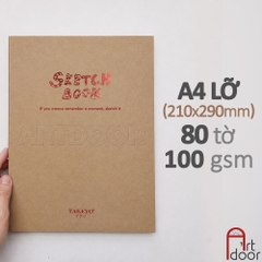 Sổ vẽ chì TAKEYO Remember Sketchbook may gáy mỏng 100gsm (vân mịn)