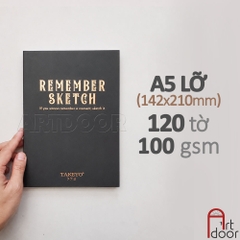 Sổ vẽ chì TAKEYO Remember Sketchbook may gáy mỏng 100gsm (vân mịn)